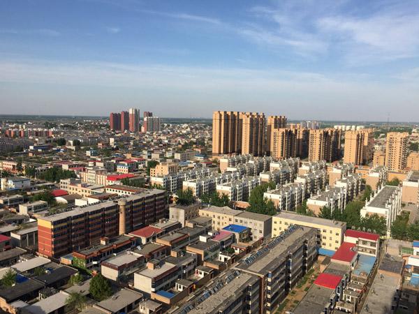 4月5日，从高空俯瞰河北容城。中新社记者 翟羽佳 摄